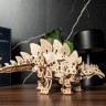 Механічний 3D пазл-конструктор UGears Стегозавр Дерев'яний 305 деталей (70222)