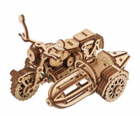 Механічний 3D пазл-конструктор UGears Літаючий мотоцикл Геґріда з коляскою Дерев'яний 130 деталей (70212)