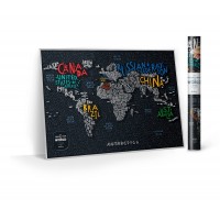 Скретч карта світу 1DEA.me Travel Map LETTERS World ENG 80*60 см (LW)