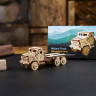 Механічний 3D пазл-конструктор UGears Військовий тягач Дерев'яний 91 деталей (70199)