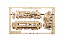 Механічний 2.5D пазл-конструктор UGears Паротяг Дерев'яний 79 деталей (70207)