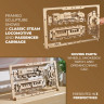 Механічний 2.5D пазл-конструктор UGears Паротяг Дерев'яний 79 деталей (70207)