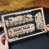 Механічний 2.5D пазл-конструктор UGears Паротяг Дерев'яний 79 деталей (70207)