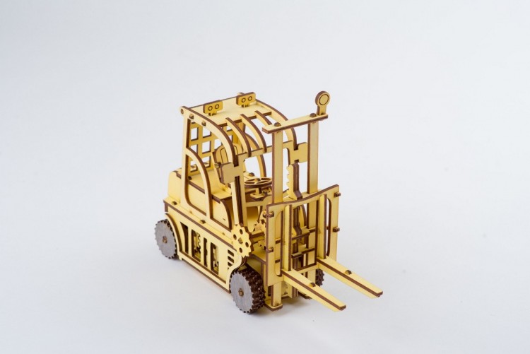 Механічний 3D пазл-конструктор ekoGOODS Автонавантажувач «ЛАН-30» Дерев'яний 88 деталей 