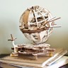 Механічний 3D пазл-конструктор UGears Глобус Дерев'яний 184 деталей (70128)