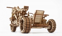 Механічний 3D пазл-конструктор UGears Мотоцикл Scrambler UGR-10 з коляскою Дерев'яний 380 деталей (70137)