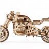 Механічний 3D пазл-конструктор UGears Мотоцикл Scrambler UGR-10 з коляскою Дерев'яний 380 деталей (70137)