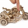 Механічний 3D пазл-конструктор UGears Мотоцикл Scrambler UGR-10 з коляскою Дерев'яний 380 деталей (70137)