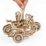 Механічний 3D пазл-конструктор UGears Мотоцикл Scrambler UGR-10 з коляскою Дерев'яний 380 деталей (70137)