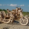 Механічний 3D пазл-конструктор UGears Мотоцикл Scrambler UGR-10 з коляскою Дерев'яний 380 деталей (70137)