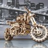 Механічний 3D пазл-конструктор UGears Мотоцикл Scrambler UGR-10 з коляскою Дерев'яний 380 деталей (70137)
