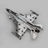 Механічний 3D пазл-конструктор 3DBRT Літак винищувач F-16 Дерев'яний білий 230 деталей (040852)