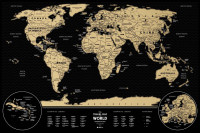 Скретч карта cвіту 1DEA.me Travel Map Weekend Black World (WBWs/WBWg)
