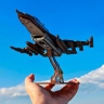 Механічний 3D пазл-конструктор 3DBRT Літак винищувач F-16 Дерев'яний кольоровий 230 деталей (040899)
