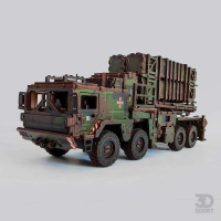 Механічний 3D пазл-конструктор 3DBRT ЗРК Патріот Дерев'яний кольоровий 460 деталей (021199)
