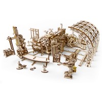 Механічний 3D пазл-конструктор UGears Фабрика роботів Дерев'яний 598 деталей (70039)