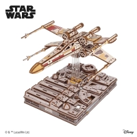 Механічний 3D пазл-конструктор UGears Винищувач X-Wing Люка Скайвокера Дерев'яний 455 деталей (70269)