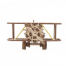 Механічний 3D пазл-конструктор UGears Міні-біплан Дерев'яний 84 деталей (70159)
