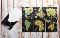 Набір скретч відкриток з континентами «Map of the World» ENG 