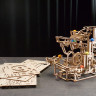 Механічний 3D пазл-конструктор UGears Марбл-траса Багаторівневий підйомник Дерев'яний 315 деталей (70170)