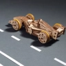 Механічний 3D пазл-конструктор UGears Малий болід Дерев'яний 90 деталей (70252)
