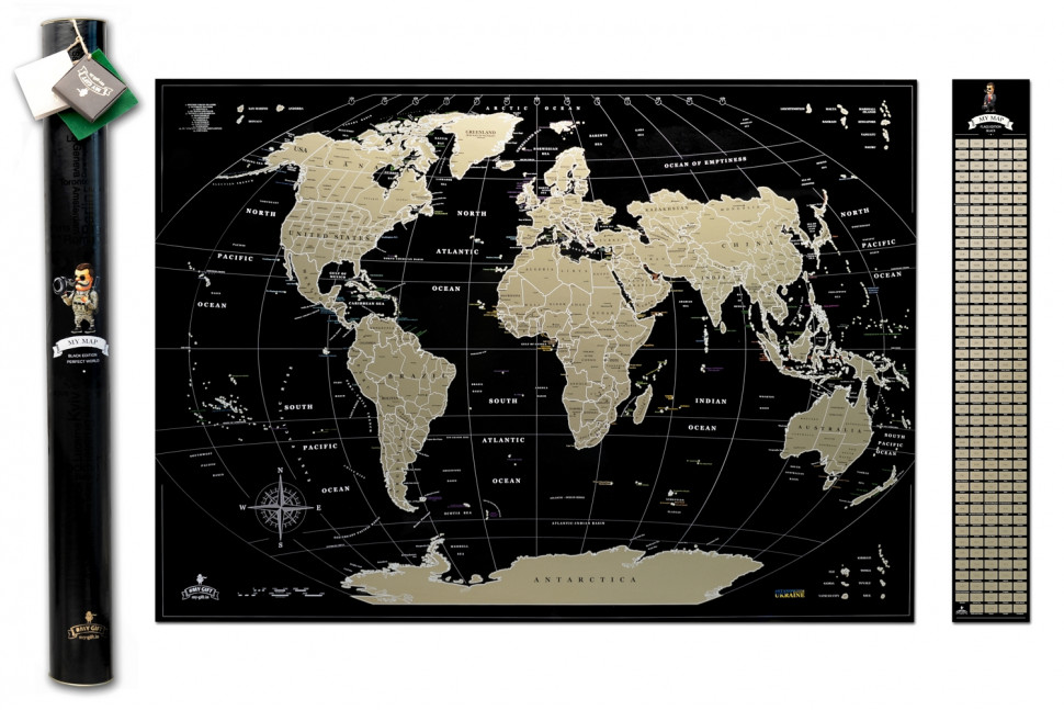 Скретч карта світу без росії My Gift My Map Perfect world Black