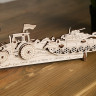 Механічний 3D пазл-конструктор UGears Відважний трактор Дерев'яний 51 деталей (70187)