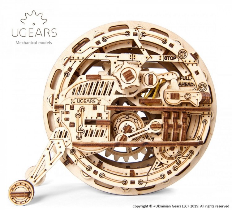 Механічний 3D пазл-конструктор UGears Моноколесо Дерев'яний 300 деталей (70080)