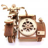 Мотоцикл з коляскою "Moto R Sahara" UnityWood (129 деталей) - механічний 3D пазл