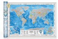 Скретч карта світу 3-в-1 Discovery Map World Silver ENG 88*62 см