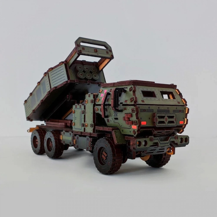 Механічний 3D пазл-конструктор 3DBRT Хаймарс Дерев'яний кольоровий 308 деталей (020899)