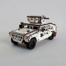 Механічний 3D пазл-конструктор 3DBRT Військовий джип Humvee Дерев'яний білий 190 деталей (011052)