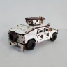 Механічний 3D пазл-конструктор 3DBRT Військовий джип Humvee Дерев'яний білий 190 деталей (011052)