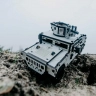 Механічний 3D пазл-конструктор 3DBRT Військовий джип Humvee Дерев'яний білий 190 деталей (011052)