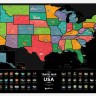 Скретч карта США 1DEA.me Travel Map USA Black ENG 60*40 см (USAB)