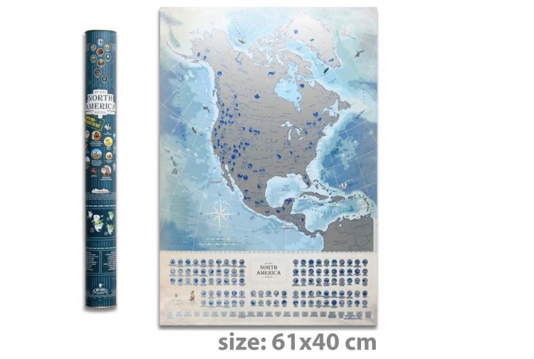 Скретч карта Північної Америки My Gift My Map North America edition ENG 40*61 см