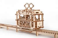 Механічний 3D пазл-конструктор UGears Трамвайчик Дерев'яний 154 деталей (70008)