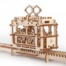 Механічний 3D пазл-конструктор UGears Трамвайчик Дерев'яний 154 деталей (70008)